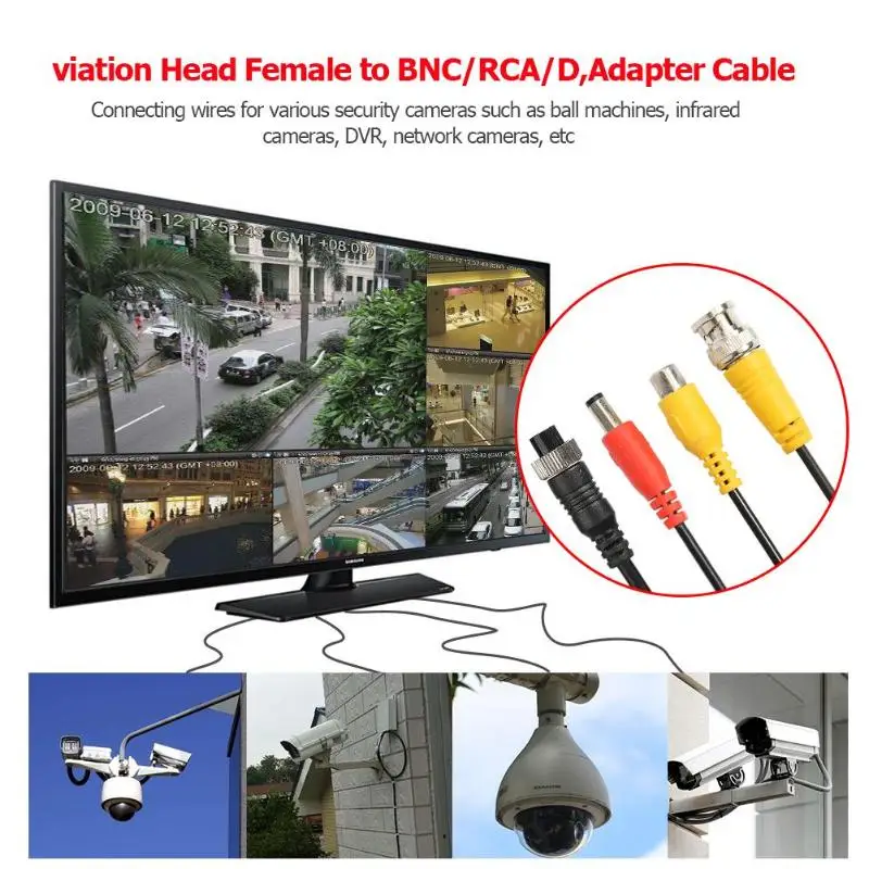 M12 4Pin авиации Head Женский BNC/RCA/DC CCTV Камера AV кабель переходника провода 150*95*15 мм 0 4