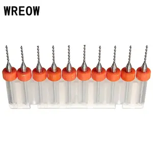 Вольфрамовые карбидные сверла для печатных плат, Гравировальный инструмент с ЧПУ, 10 шт., 1,0 мм микро мини-сверла, спиральная канавка, электронные резаки по металлу