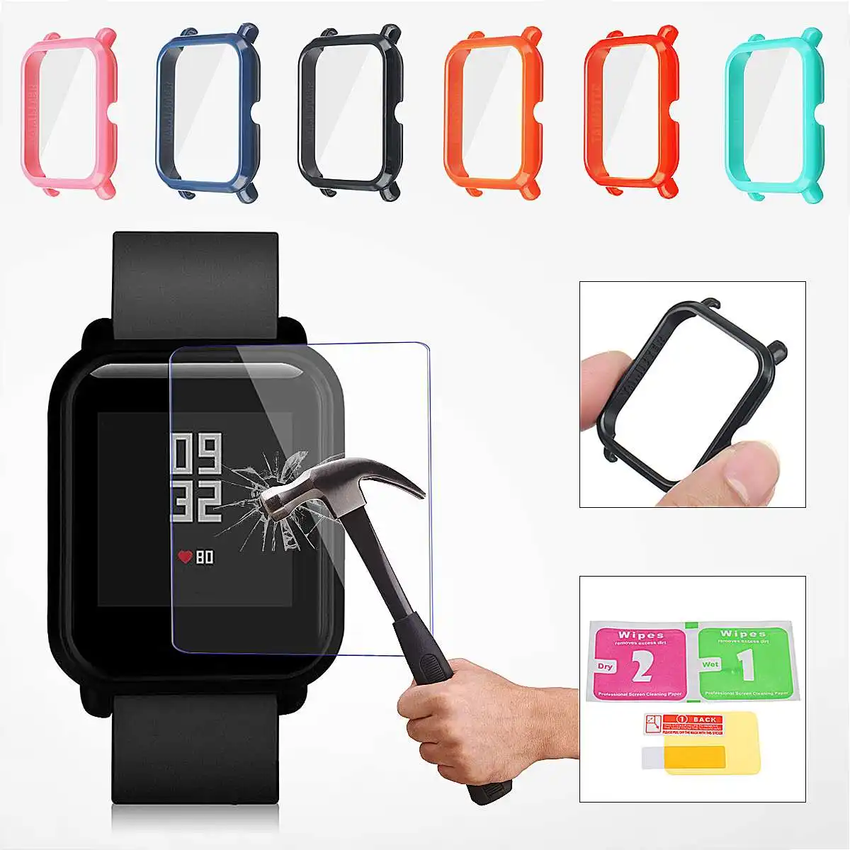 Чехол-рамка для часов Защитная пленка для Xiaomi для Huami Amazfit Bip Bit спортивные часы Молодежные умные аксессуары