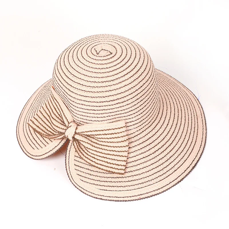 Женская Солнцезащитная соломенная шляпа пляжная со спиральным бантом|Женские