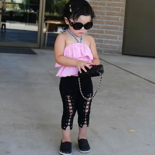 Комплект модной одежды для девочек из 2 предметов летняя одежда маленьких