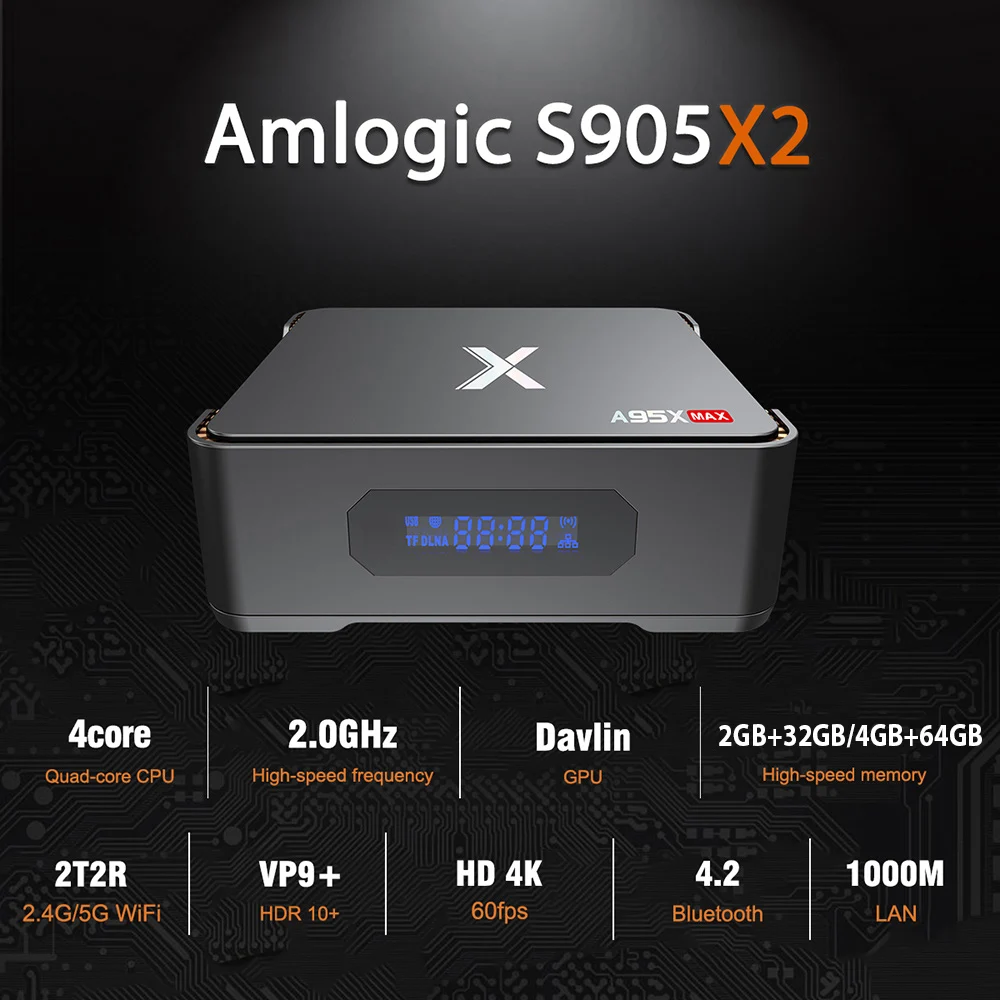 A95X MAX Android 8 1 3D ТВ коробка 4G 64G Amlogic S905X2 Dvalin 2 5G Wifi BT 4 1000Mbp телеприставка видео запись