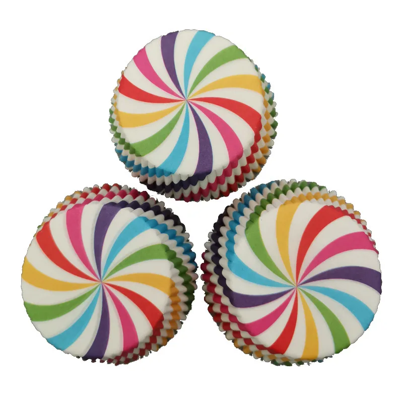 Цветной 100 шт Пищевой Круглый формы для маффинов бумажный торт кекс Лайнер
