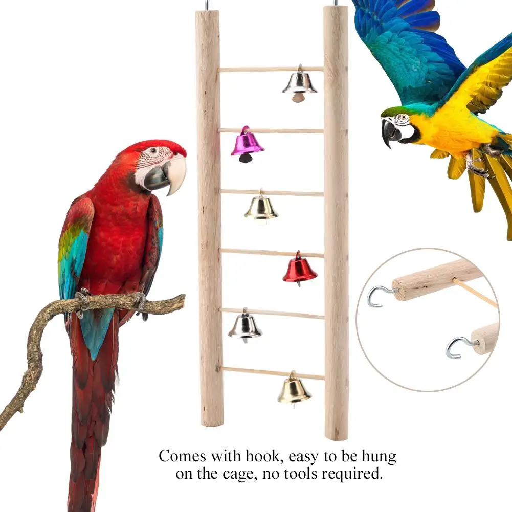 Wood Bird Ladder Climbing Toy Hanging Swing For Cage Pet Toys New | Дом и сад