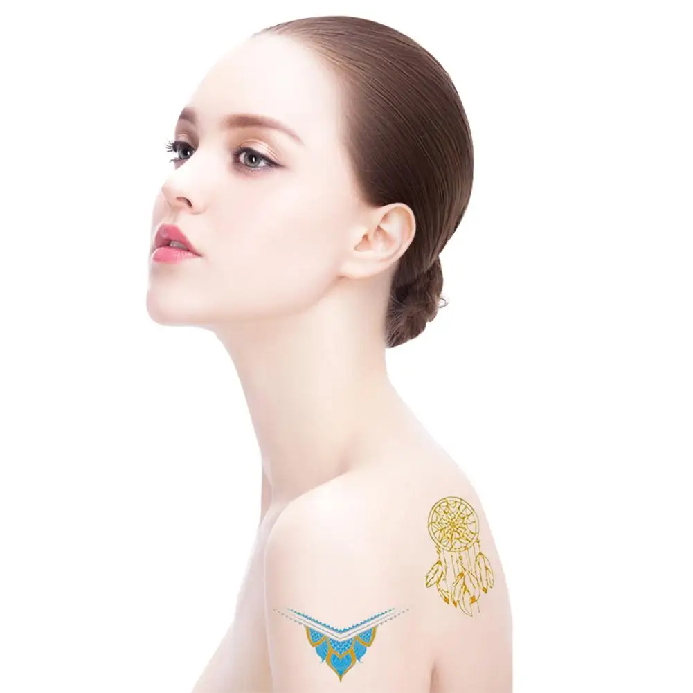 8 листов металлические Временные татуировки для женщин подростков девушек