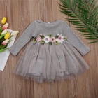 Красивое детское платье с цветочным рисунком для девочек, свадебное платье для вечеринки, Цветочная одежда для детей 3-12 м