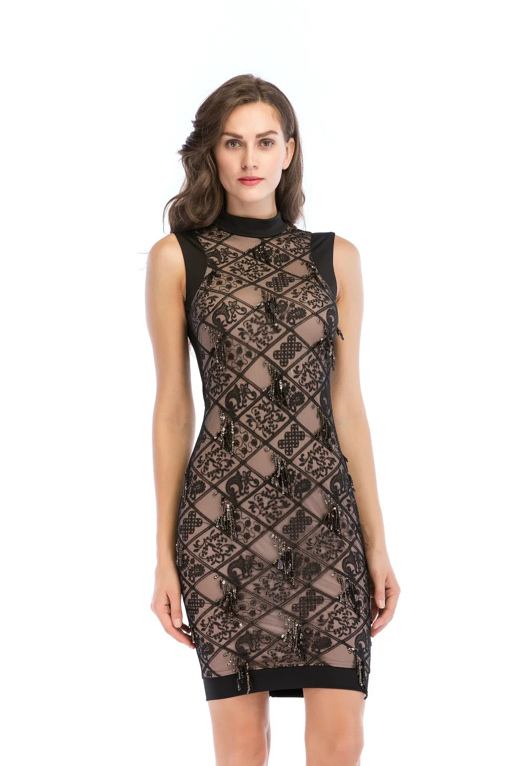 

Сексуальное женское мини-платье с круглым вырезом и открытой спиной, блестящее облегающее платье с блестками, модные вечерние клубные плат...