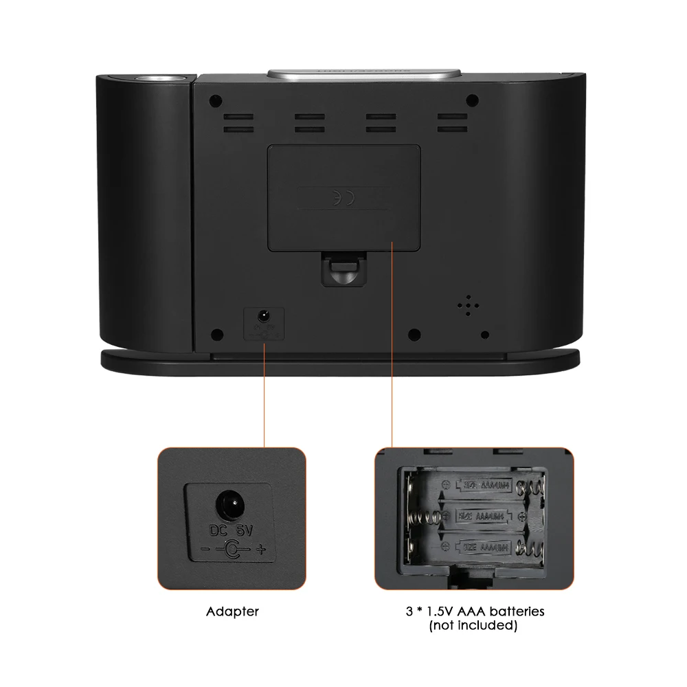 Проекционный будильник настенные потолочные с отображением температуры в