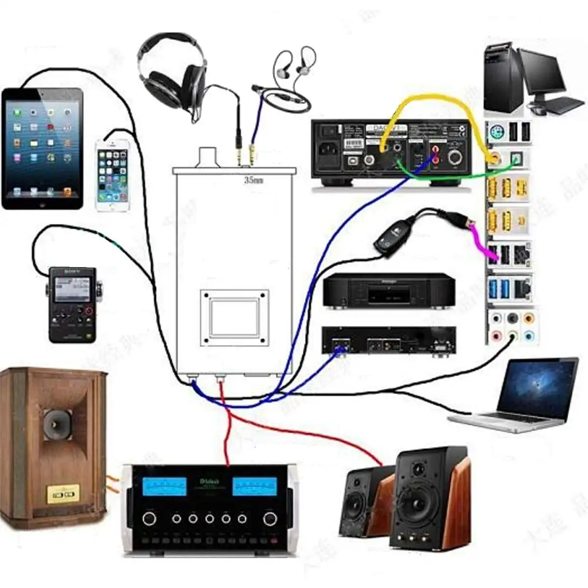 Усилитель для наушников 6J5 профессиональный усилитель Hi Fi ламповый клапан
