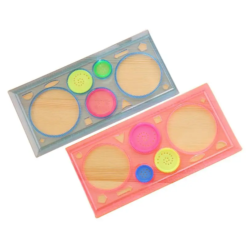 

Painting Ruler Four-Color Transparent Million Flower Ruler Drawing Template Ruler Versatile Ruler For Children School Kids