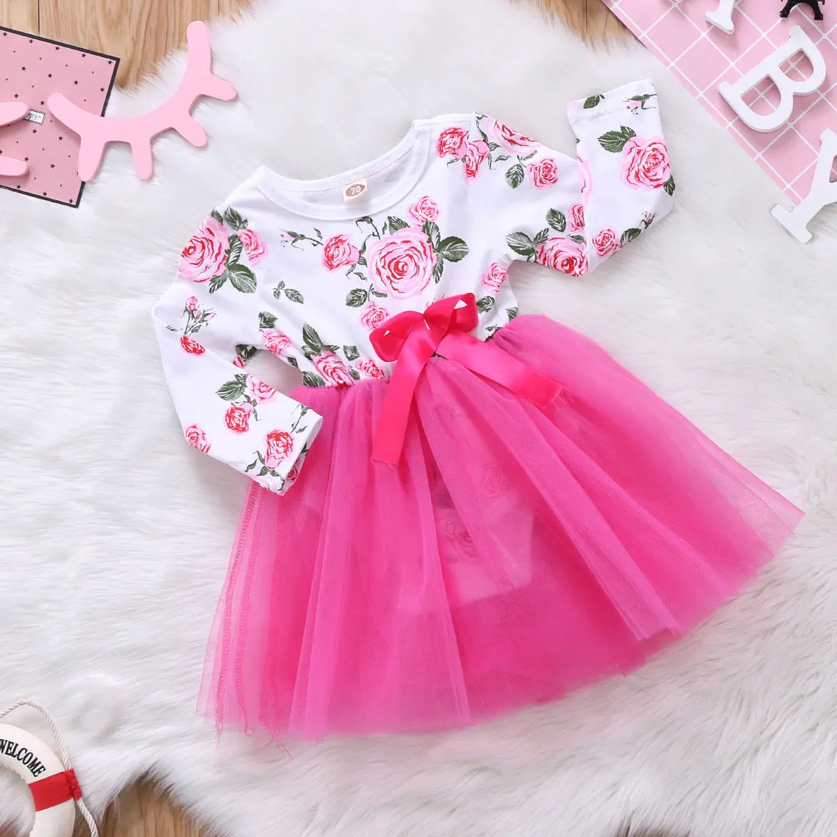 Emmababy детские для маленьких девочек с красивым цветочным рисунком летний длинным