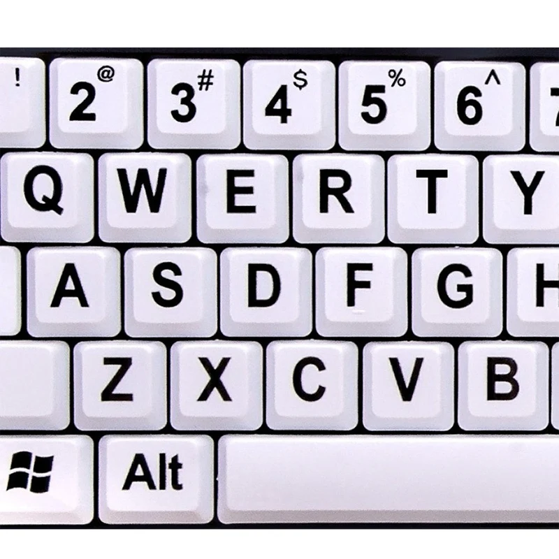 Large Print Computer Keyboard With White Keys &amp Black Letters For Visually Impaired | Компьютеры и офис