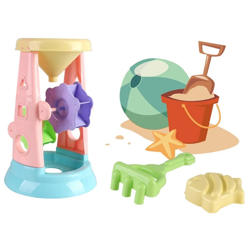 

Summer Beach Sand Toys Set New Fashion Hourglass Mold Beach Shovel Tool Set Sandbox Toy Children Bolsa Playa Juguetes Outwears