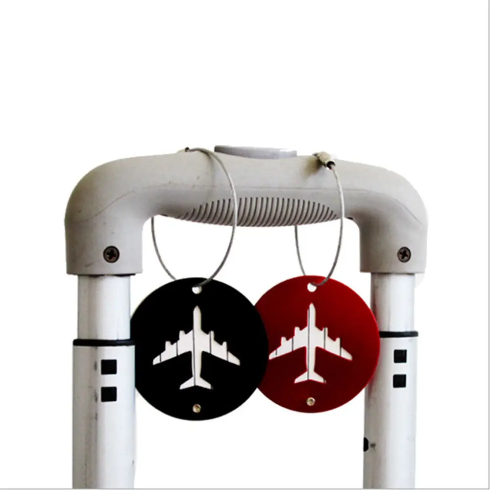 

5 Colors travel accessories luggage tag Aircraft Round Shape Portable Secure Travel Suitcase label luggage tags drop shipping