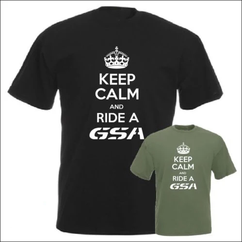 

Мужская футболка с круглым вырезом, с надписью Keep Calm And Ride A GSA