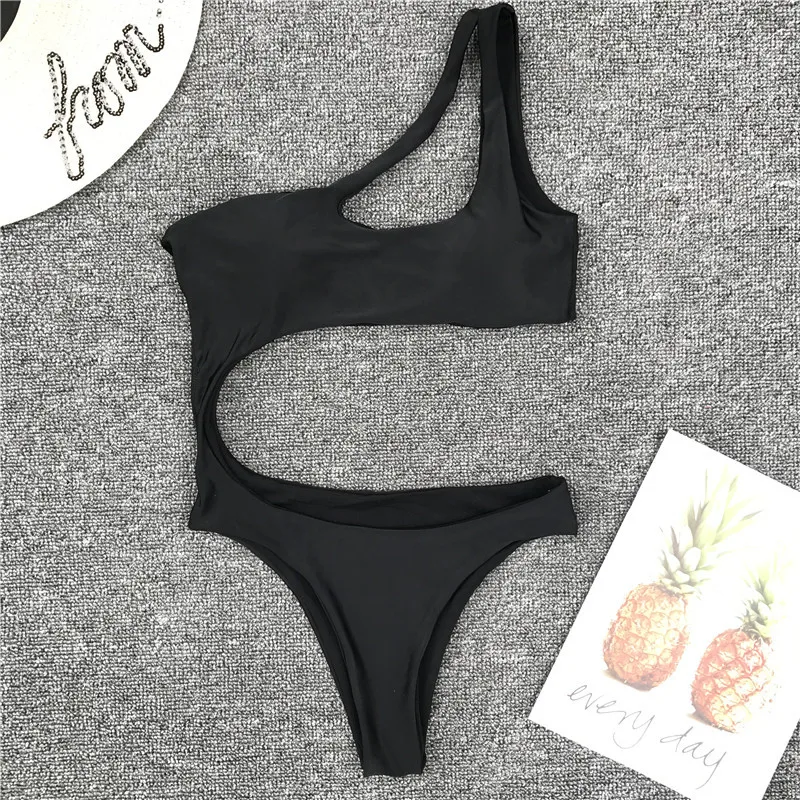 MUXILOVE 6 цветов 2019 сексуальный с одним плечом высоким вырезом Цельный купальник