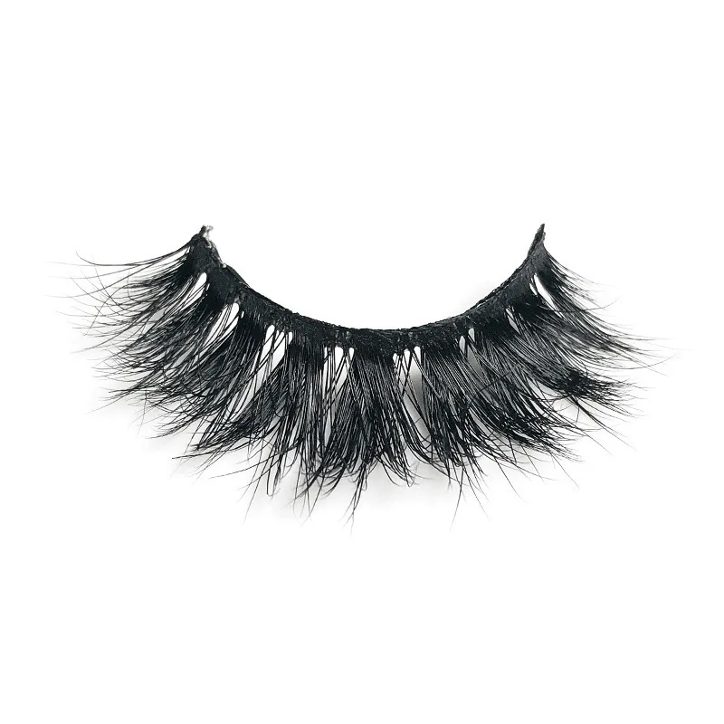 Накладные ресницы из норкового меха натуральный густой перекрестный макияж