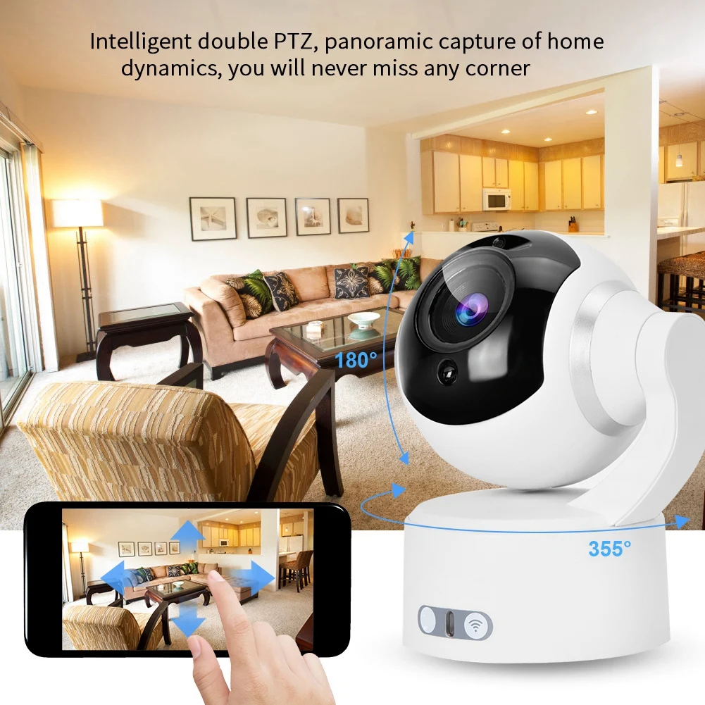 PTZ WiFi Интернет камера 360 градусов вращающийся детский монитор с ночным