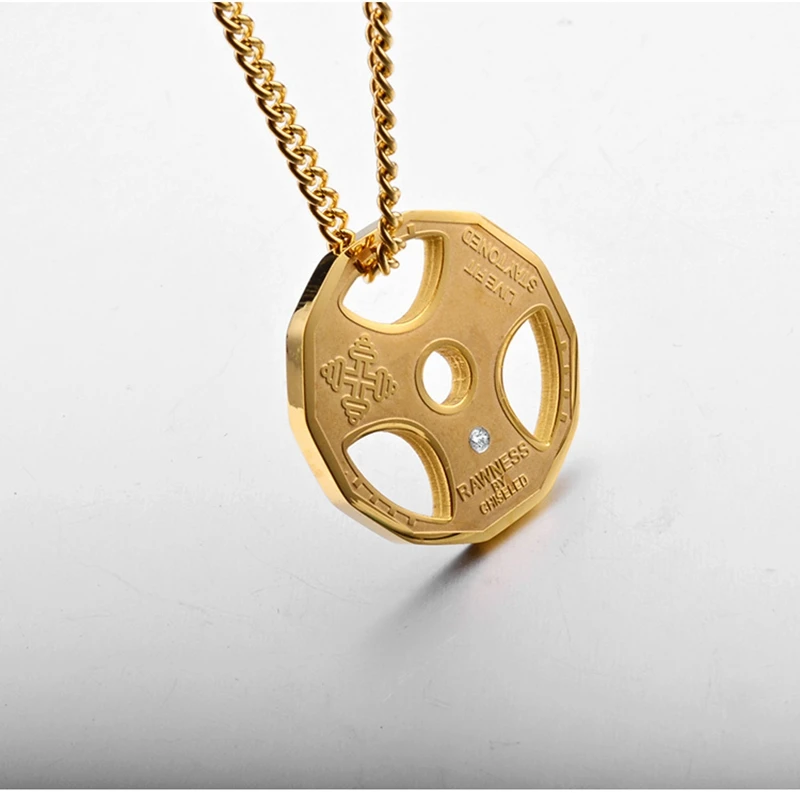 Титановое ожерелье из нержавеющей стали для фитнеса тренажерного зала штанги