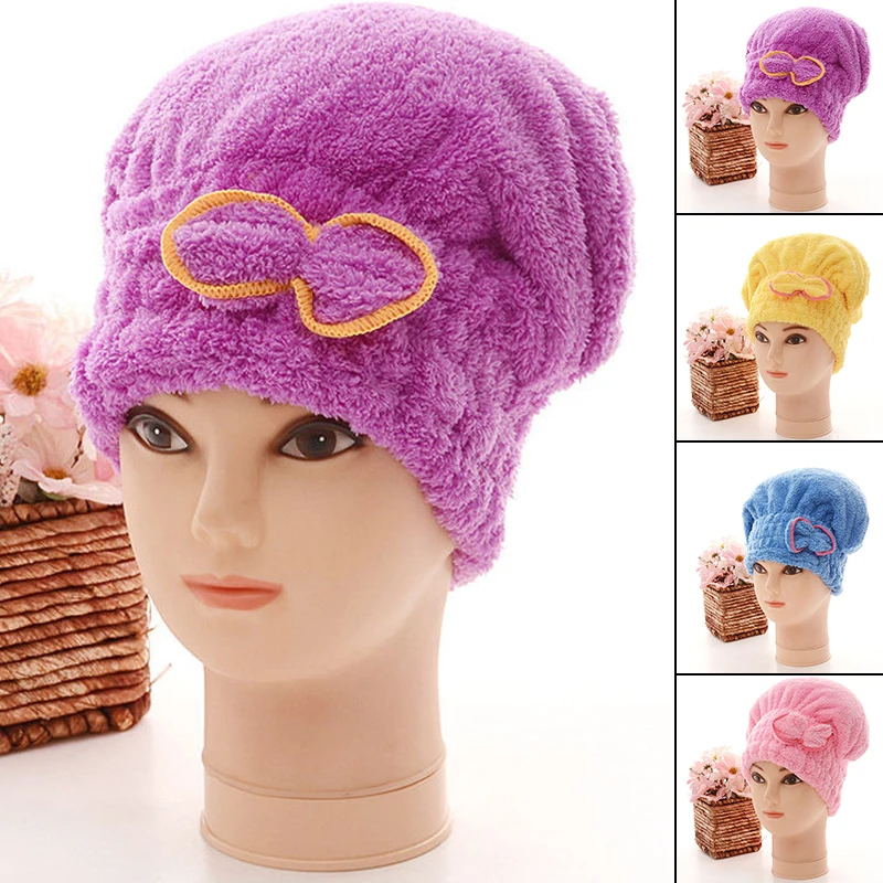 Быстросохнущая волосы быстро тюрбан для сушки Полотенца микрофибры банное