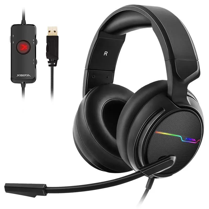 Xiberia V20U Pc Gamer гарнитура Usb 7 1 объемный звук Игровые наушники с микрофоном |