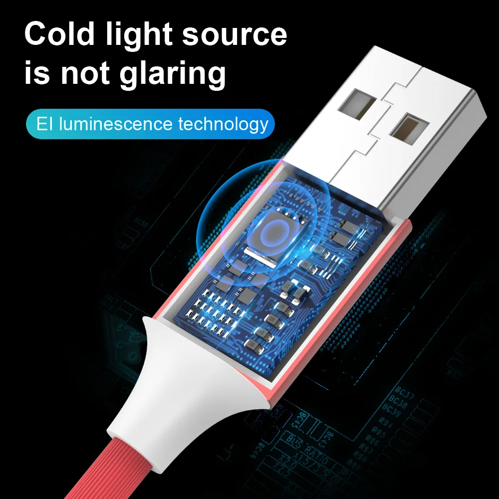 KISSCASE Micro USB кабель Универсальный 2A Быстрая зарядка для Samsung Huawei Xiaomi LED Голосовое