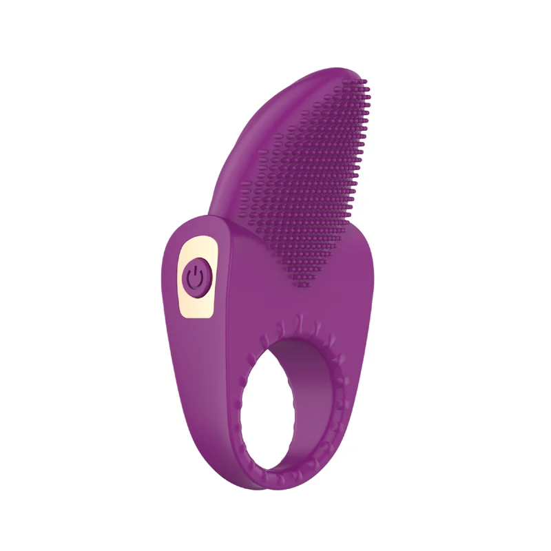 Вибрационное кольцо для пениса с массажной щёткой силиконовые секс-игрушки