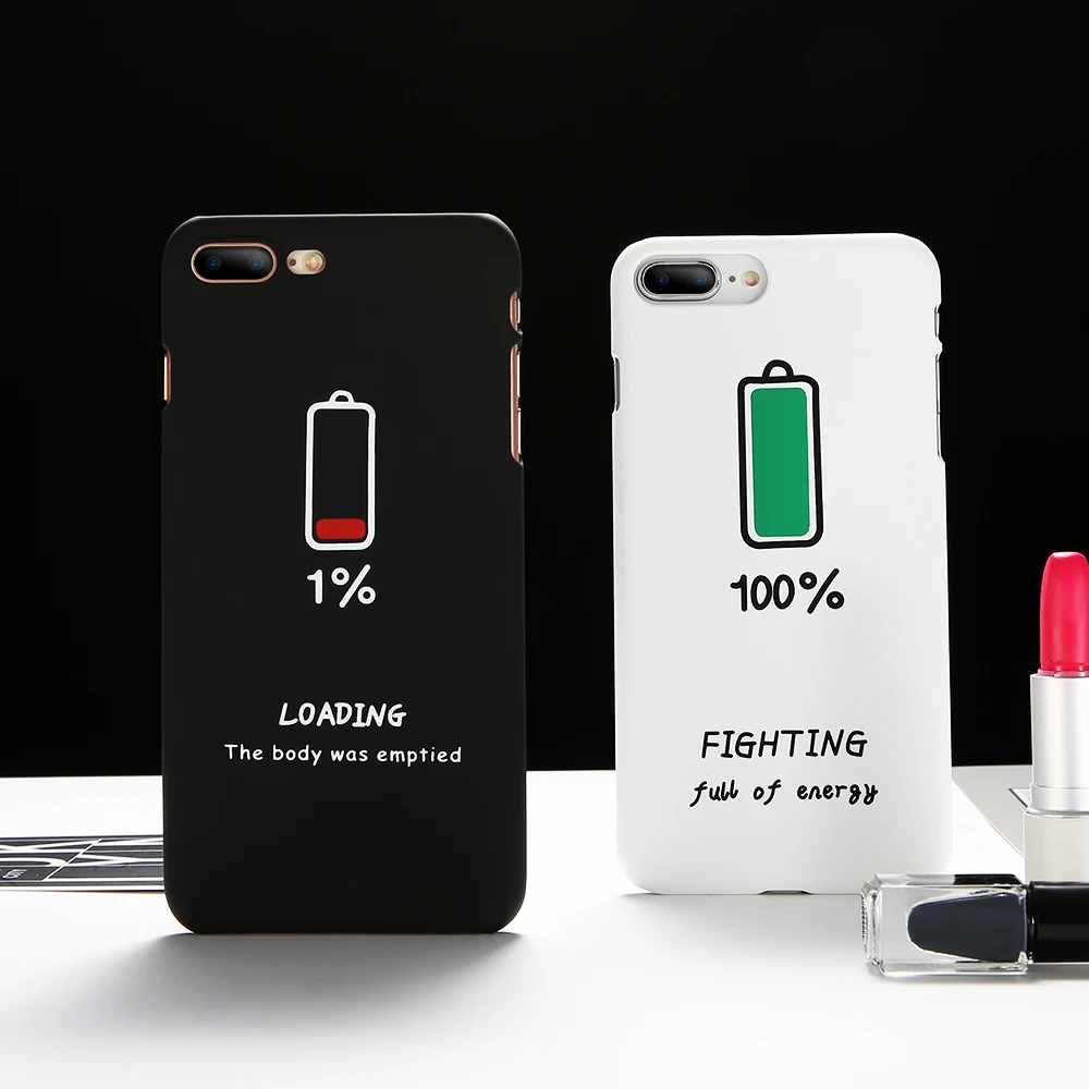 KISSCASE матовая пара чехол для телефона iPhone 8 Plus X Чехол модная батарея Жесткий PC 6 S