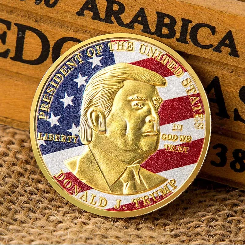 Красочная монета в стиле Дональд Трамп американский Орел семейная украшения для