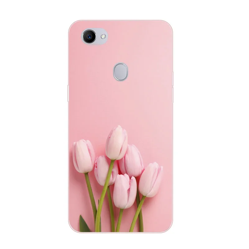 Для oppo F7 случае кремния синий plum живопись мягкая ТПУ назад чехол для телефон