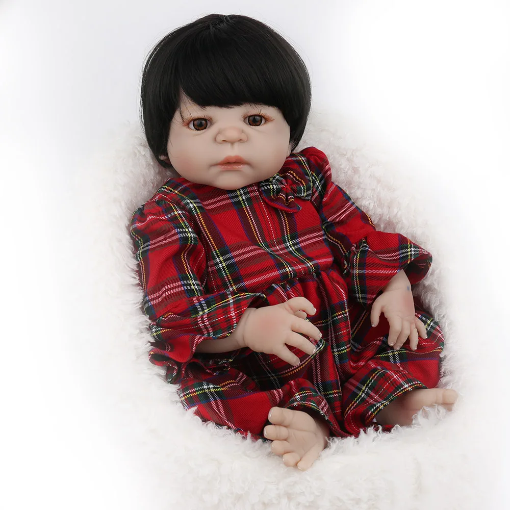 NPKDOLL Reborn Baby полностью винил 22 дюйма 55 см кукла реалистичные волосы парики для