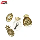 Золотой декоративный лист ананаса, керамическая тарелка с зарядным устройством, фарфоровая конфета, безделушка, тарелка для хранения ювелирных изделий, посуда