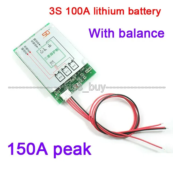 

Защитная плата для литиевых батарей 3S 12 в BMS 150A 18650 с балансировочной зарядкой