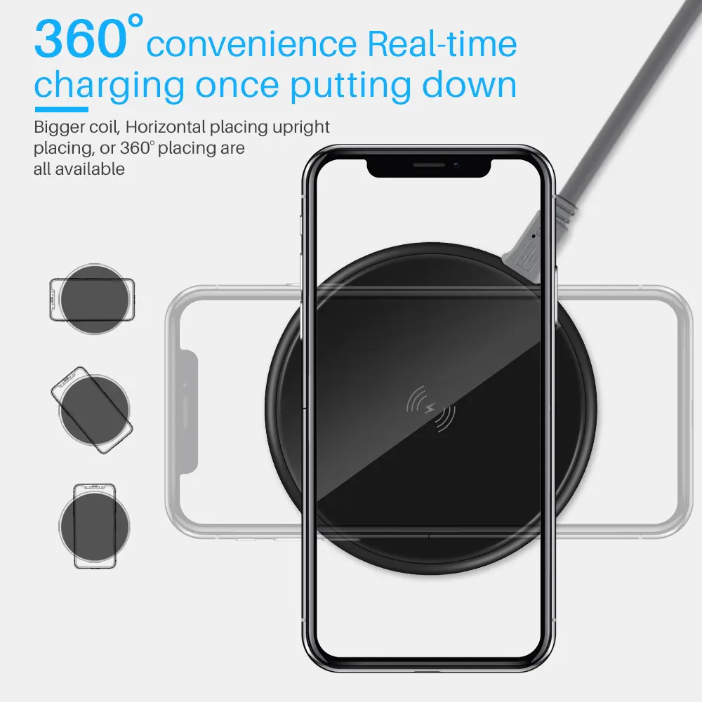 Настольная панель беспроводного зарядного устройства для iPhone X 8 8Plus быстрый