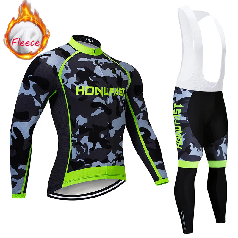 2021 Winter Men Cycling Jersey Sets Long Sleeve Mountain Bike Clothes Maillot Ropa Ciclismo Quick Dry Racing Bicycle Clothing | Спорт и