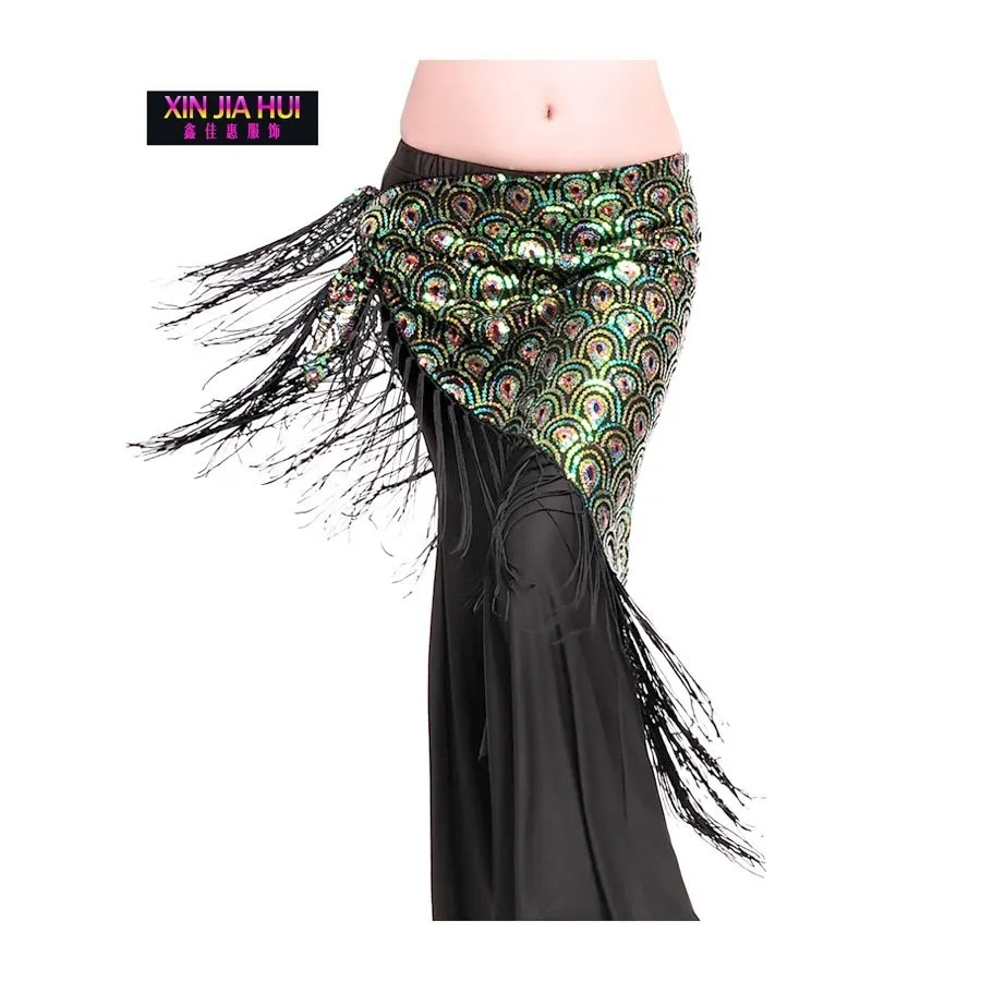 Belly Dance Peacock Flower Piece Fanon Bellydance Costume Carnaval Egyptian Danse Orientale Shiny Stage Show Triangle Scarf |