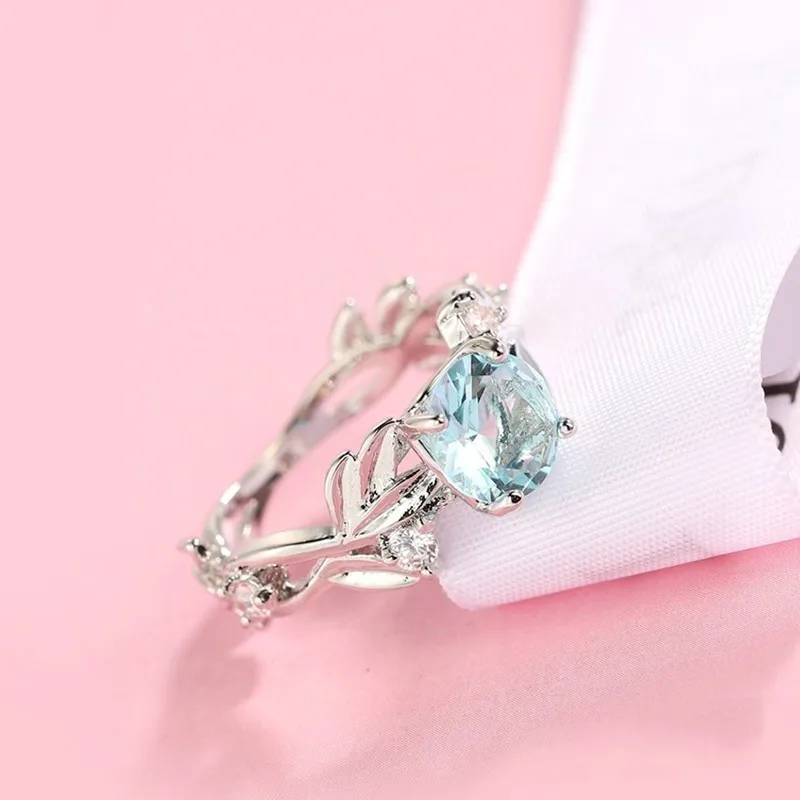 Женское Обручальное Кольцо Anillos обручальное кольцо серебряного цвета с листьями