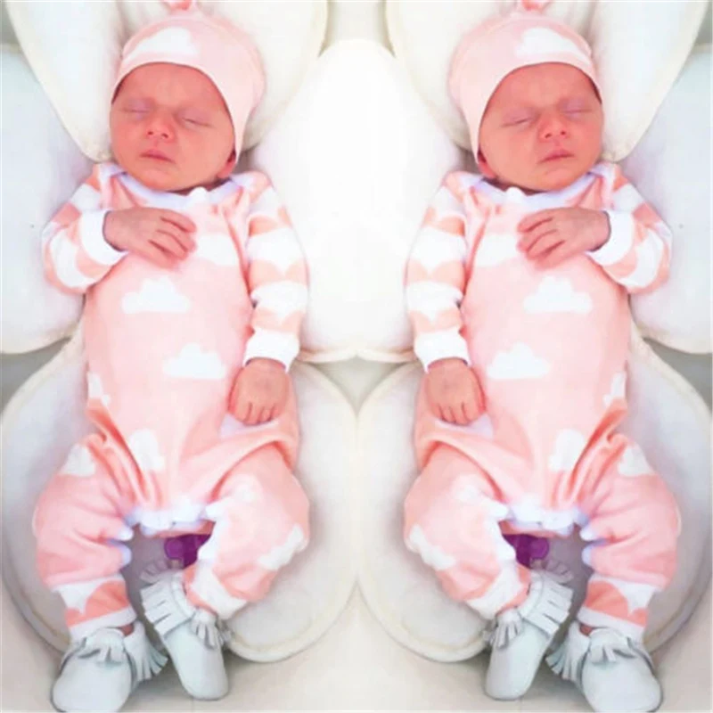 

Cute Newborn Clothes Hot Sale Baby Boys Girls Warm Romper Autumn Infant Baby Costume Jumpsuit+Hats New 0-24M Outfits Clothes Set