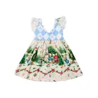 Детское кружевное платье с мультяшным принтом для девочек 1-5 лет