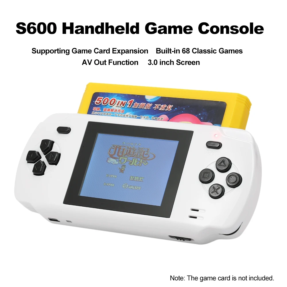 Powkiddy S600 3 0 дюймовая игровая консоль Встроенная 68 классических игр 8-битная Av Out