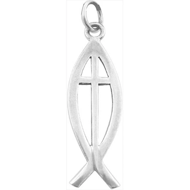 Solid Rock Jewelry 15141 Pendant Ichthus With Cross On 18 In. Chain Ss | Украшения и аксессуары