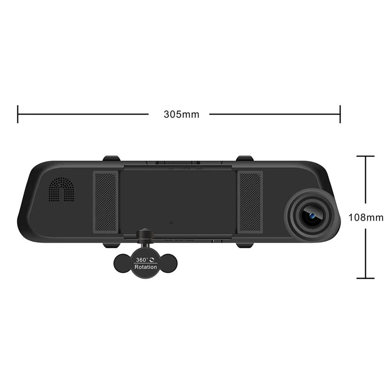 4.0 Lcd Hd 1080P Three-Record Rearview Mirror Car Video Camera Driving Recorder With Three Lens For Vehicles Front &amp Rear View |