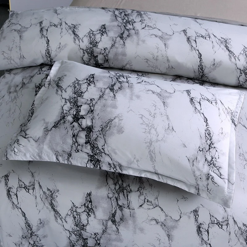 

White Black Stone Pattern Duvet Cover Set Single Double Queen King 2/3Pcs Bedding Sets Bedclothes Simple Bedding Set No Sheet40