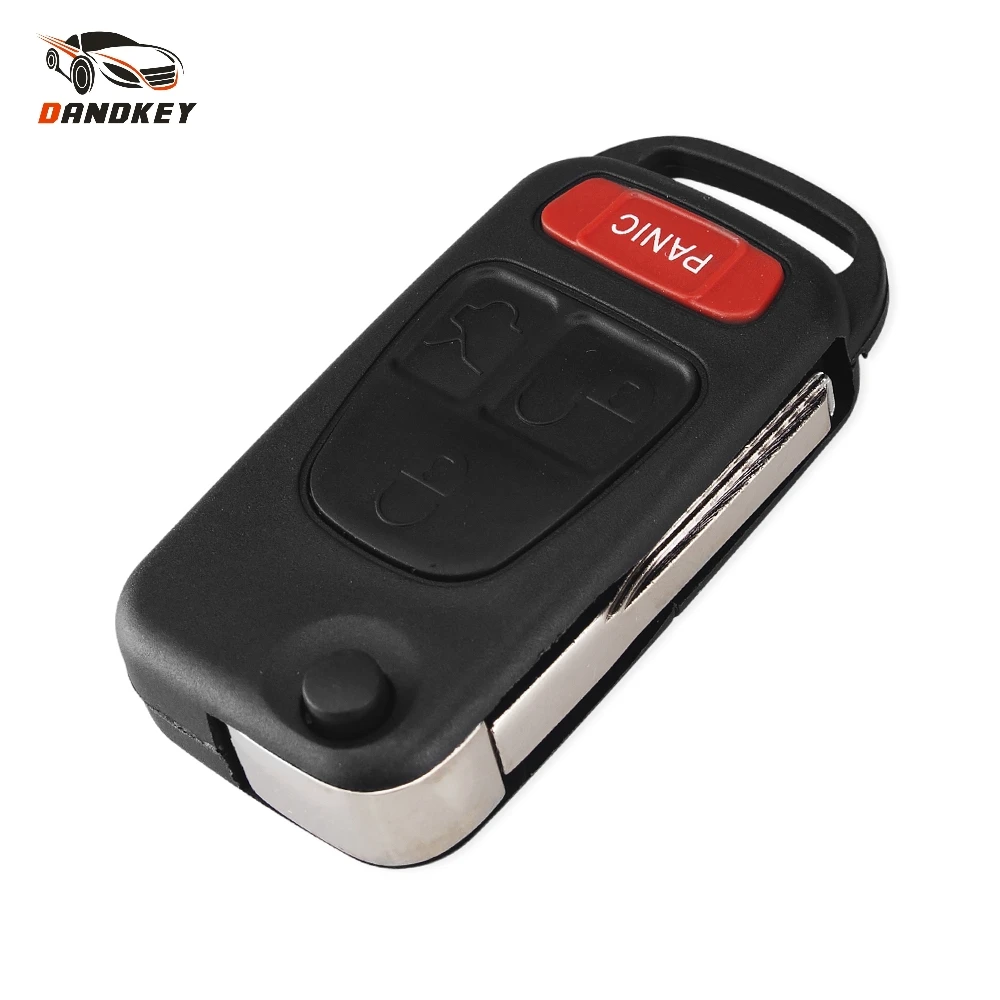 Dandkey 4 Button 3 + 1 Panic Flip Remote Key Case Shell For Benz MB ML350 ML500 ML320 ML55 AMG ML430 Keyless Entry Key Cover