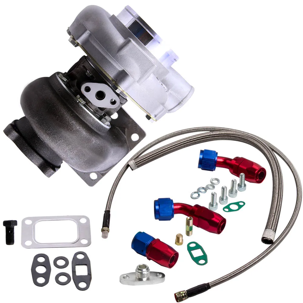 GT30 GT3037 GT3076 GT3076R турбо зарядное устройство + линия подачи масла комплект A/R. 60/82 для
