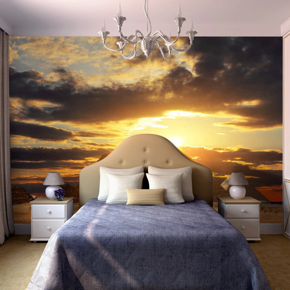 Majestic Egyptian Pyramids In The Sunset Wall Mural Wallpaper Decorate Living Room Sofa TV Bedroom Backdrop Bar | Обустройство дома