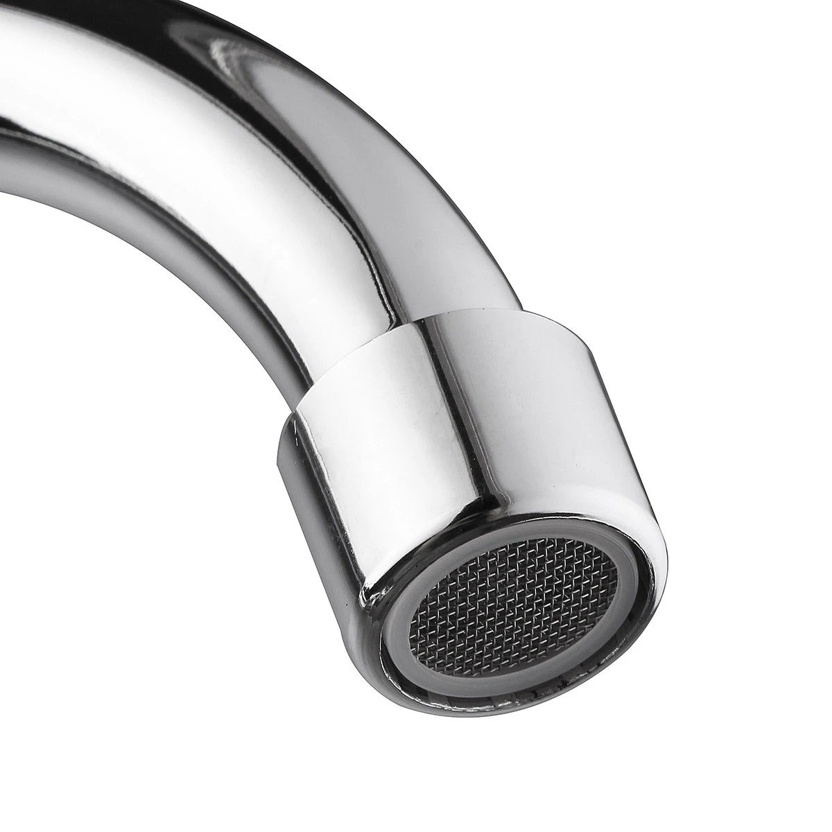 Хромированный смеситель для ванной и кухни с двойной ручкой поворотом на 360