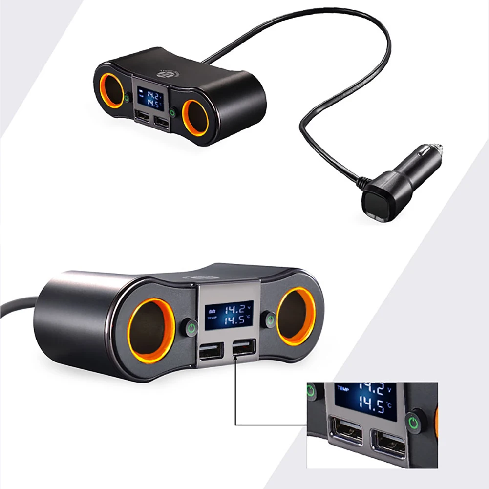 5 в 2 1 а адаптер для автомобильного прикуривателя разъем USB разветвитель два порта