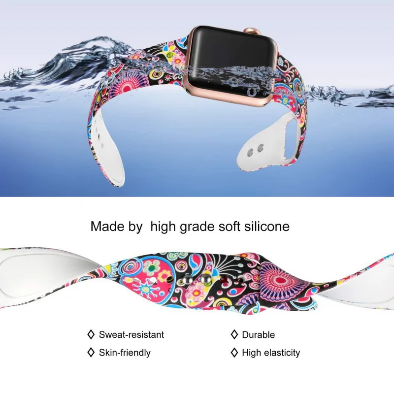 Аксессуары для Apple Watch 42 мм браслет 40 44 38 iwatch 4/3/2 спортивные ремешки на запястье