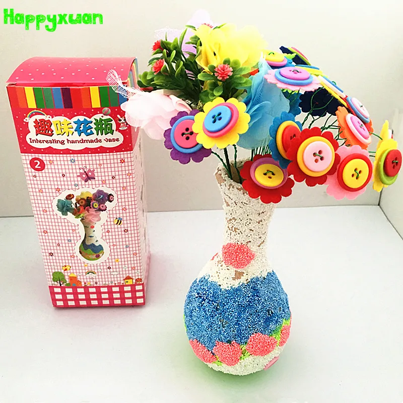 Happyxuan DIY фетр пуговица из ткани цветок вазы Малыш ручной работы поставки Наборы